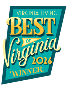 Badge-style graphic announcing 'Virginia Living Best of Virginia 2026' winner - Best Bed and Breakfast.